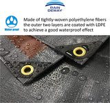 RAINDEWAY 12x20 Feet Super Heavy Duty Tarp 18 Mil, UV Resistant, Weatherproof, Multipurpose Waterproof Poly Tarp with Grommets and Reinforced Edges, RAINDEWAY