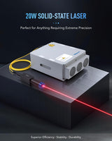 OMTech 20W Fiber Laser Engraver with LightBurn, Laser Engraving Machine with Red Dot Pointer, 4.3x4.3 Solid State Laser Marking Etching Machine for OMTech