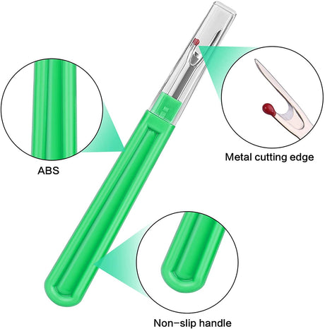 Seam Ripper and Thread Remover Kit,2 Big and 2 Small Sewing Stitch Thread Unpicker and 1 Sewing Trimming Scissor Nipper Tool for Thread CampTek