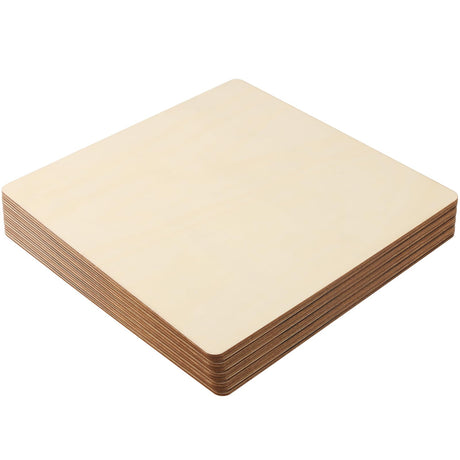 HOIGON 20 PCS Square Unfinished Wood Pieces, 10 x 10 Inch Blank Basswood Wooden Sheets Wooden Cutout for Crafts, DIY, Painting HOIGON