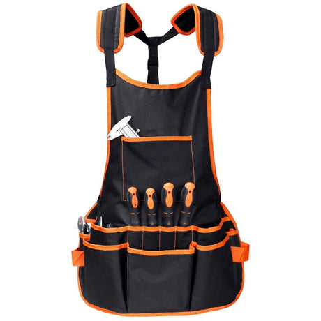 JBBERTH Woodworking Apron with 16 Pockets, Work Aprons, Cross-Back Straps Adjustable Size, Durable Canvas Construction, Reinforced Edges, Adjustable JBBERTH