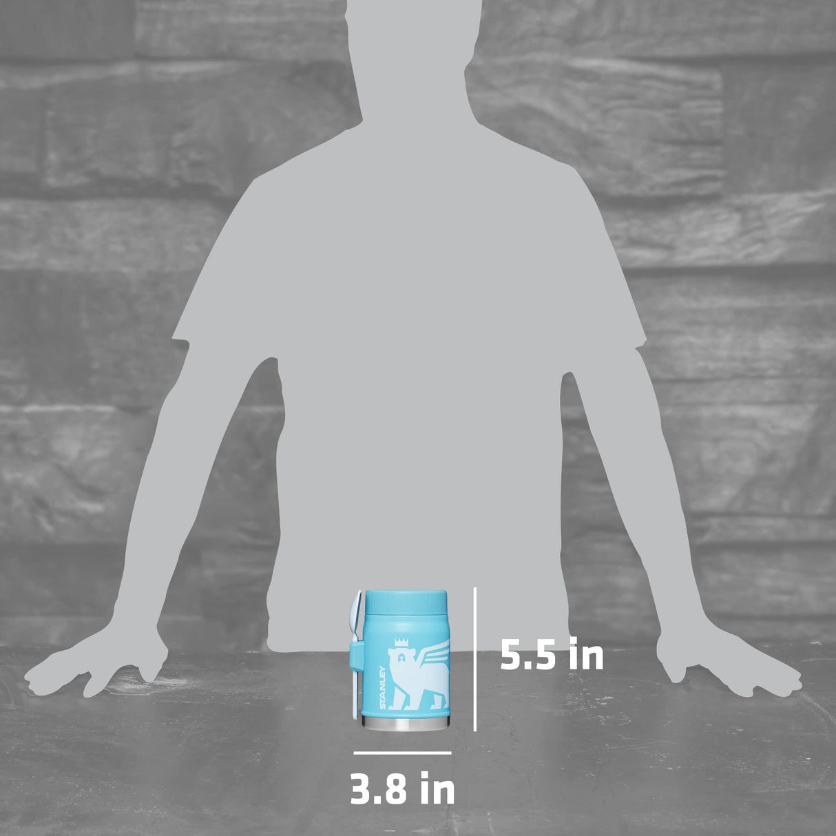 Stanley Heritage Insulated Food Jar for Kids (8 and Above) with Spork, 14oz Stainless Steel Kids’ Lunch Box, Dishwasher Safe and BPA-Free STANLEY