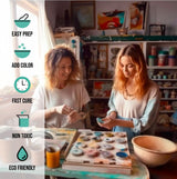 Eco Stone, Eco Casting Set, Non-Toxic Plaster of Paris Powder Alternative, Liquid Polymer Included, Quick Demold, Easy Mineral Casting Acrylic Resin unicone art