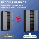 Anxxsu Metal Storage Cabinet with 2 Doors and 5 Adjustable Shelves, 71" Steel Garage Storage Cabinet, Locking Tool Cabinets for Office, Anxxsu