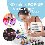 Castle Art Supplies 3D Fabric Paint Set | 24 Quality Vibrant Colors in 29ml Bottles | For Artists; For Crafters; For Fun | Clothing, Textile, Canvas, Castle Art Supplies