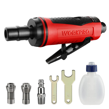 WORKPRO 1/4-Inch Pneumatic Straight Die Grinder, 25000RPM, Air-Powered Die Grinder for Grinding, Cutting, Polishing, Welding Repair, Deburring, 1/4" WORKPRO