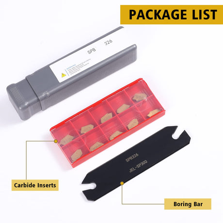Lathe Turning Tools,VerLich SPB26-3 110 * 26mm Parting Grooving Cut-Off Tool with 10pcs GTN-3 SP300 Cut-Off Carbide Inserts Mayitr VerRich