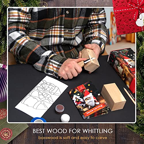 BeaverCraft DIY06 Santa Whittling Kit – Wood Carving Kit for Beginners – Wood Carving Tools Set, DIY Crafts for Adults – Woodworking Kits for - WoodArtSupply