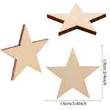 300 Pieces Wooden Stars Shape Unfinished Wood Stars Pieces Blank Wood Pieces Wooden Cutouts Ornaments for Craft Project and Christmas Party Wedding Gejoy