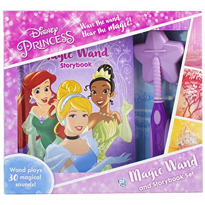 Disney Princess - Magic Wand Storybook and Toy Wand Set - Wand Plays 30 Magical Sounds - PI Kids - WoodArtSupply