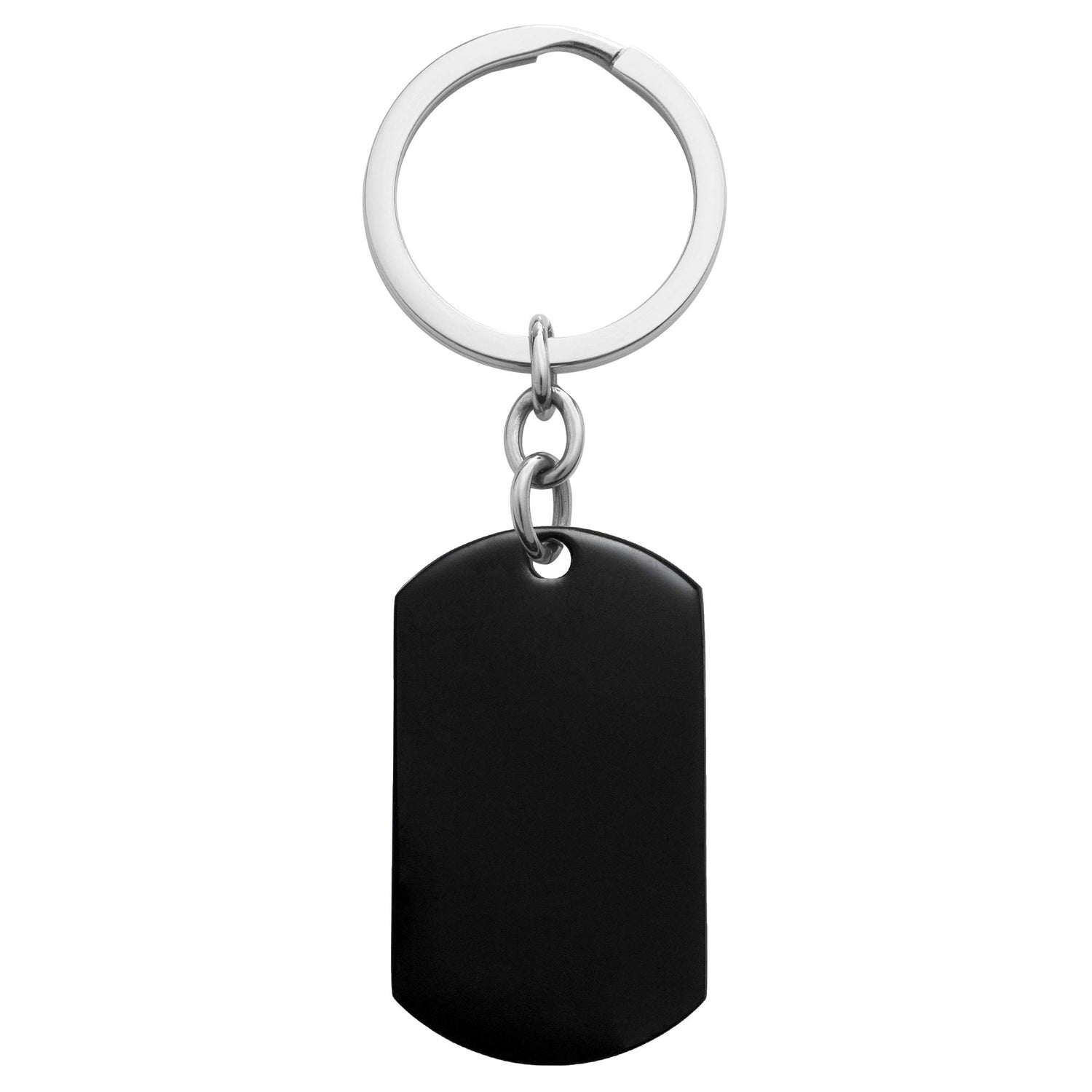 Queenberry Two Sides Personalized Text Name Laser Engraving Stainless Steel Custom Dog Tag Key Chain - Handmade Queenberry