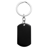 Queenberry Two Sides Personalized Text Name Laser Engraving Stainless Steel Custom Dog Tag Key Chain - Handmade Queenberry