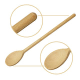 BICB Oval Wooden Spoons for Cooking, Pack of 6 (12-Inch Long) Solid Natural Beechwood Cookware for Stirring, Mixing, Tasting, Serving Food, Craft, BICB