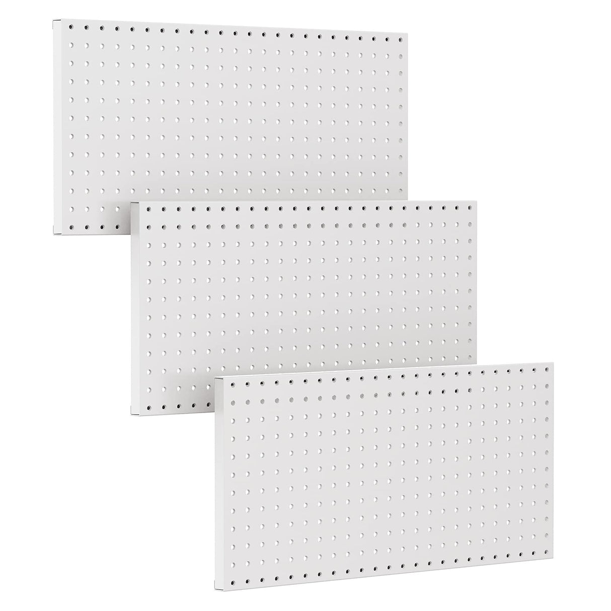 TORACK 3Pcs Metal Pegboard Panels for Wall Garage Utility Tools Pegboard Storage System for Workbench, Shop, Shed Modular Peg Board Organizer Board TORACK