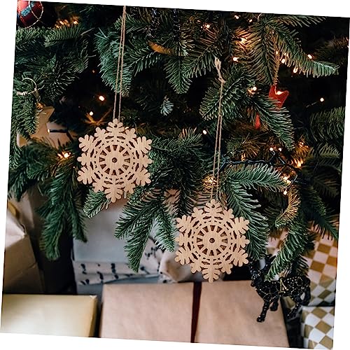 ABOOFAN 50 pcs Double Decorative Wood Chips Unfinished Wooden Embellishments DIY Wreath Pendant Xmas Wood Slices Christmas Decor Unfinished Cutouts ABOOFAN