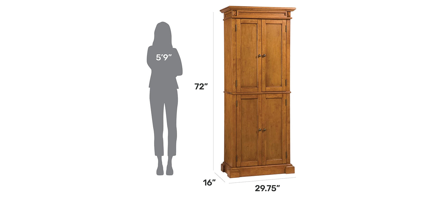 Homestyles Storage Pantry with Drawer and Adjustable Shelves 72 Inches High by 30 Inches Wide Distressed Oak homestyles
