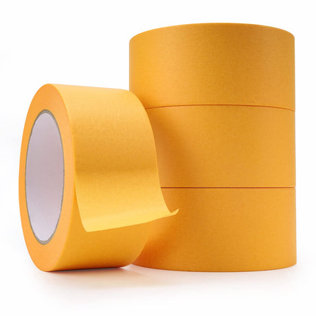 Lichamp 4 Packs 2 inches Automotive Masking Tape Yellow Painters Tape, 4 Bulk Pack 1.9 inches by 55 Yards, Cars Detailing Masking Tape, Vehicles Auto Lichamp