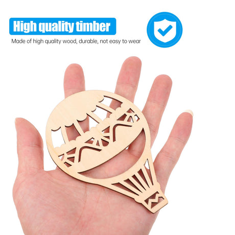 MAGICLULU 30pcs Wooden Unfinished Hot Air Balloon Slice Unpainted Wooden Hot Air Balloon Blank Hollow Hot Air Balloon Cutouts for DIY Craft Art MAGICLULU