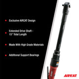 AIRCAT Pneumatic Tools 808-15-25: 15.3 Inch Long Reach Ratchet 200 RPM, 30 ft-lbs Maximum Torque - 1/4-Inch AIRCAT