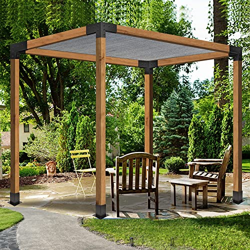 Grehitk Pergola Kit with Brackets 3-Way Right Angle Corner Bracket Woodworks DIY Post Base Kit, Wooden Beams for Gazebos, Patio Pergolas, Log Cabin Grehitk