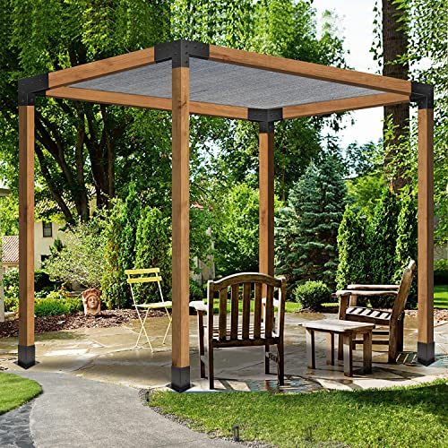 Grehitk Pergola Kit with Brackets 3-Way Right Angle Corner Bracket Woodworks DIY Post Base Kit, Wooden Beams for Gazebos, Patio Pergolas, Log Cabin - WoodArtSupply