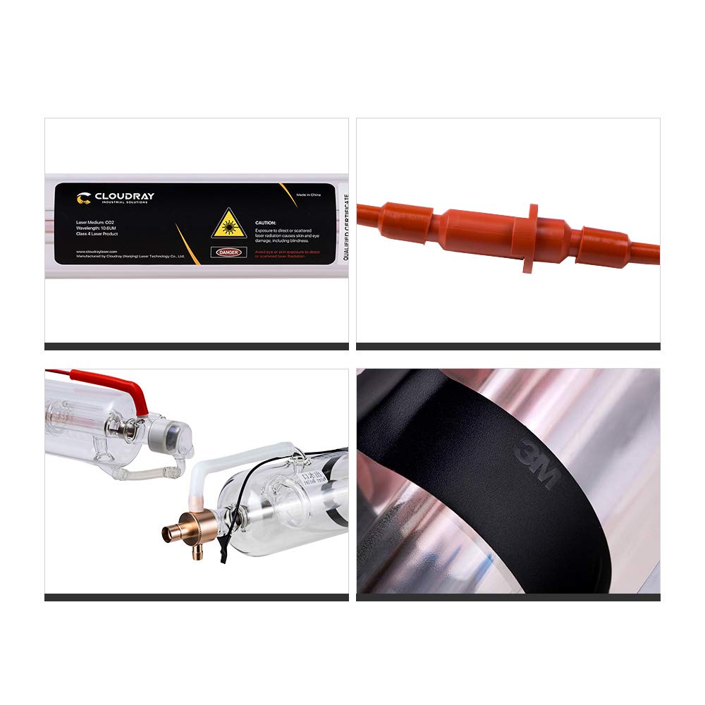 US Stock CO2 Laser Tube 90W 100W Length 1250mm Dia.80mm 100W Laser Tube for CO2 Laser Engraver Cutting Machine Cloudray