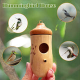 BOMEIQEE Hummingbird House, 4.5 Inches Mini Bird House, Wooden Hummingbird Swing Nest for Outside Hanging, Pet Cottage for Wren Swallow Sparrow Bomeiqee