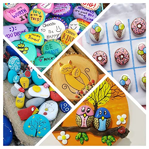 Simetufy 25 Pcs River Rocks for Painting, 2"-3" Painting Rocks, Flat & Smooth Rocks to Paint, Hand Picked Natural Stones for Painting, Cheap Crafts Simetufy