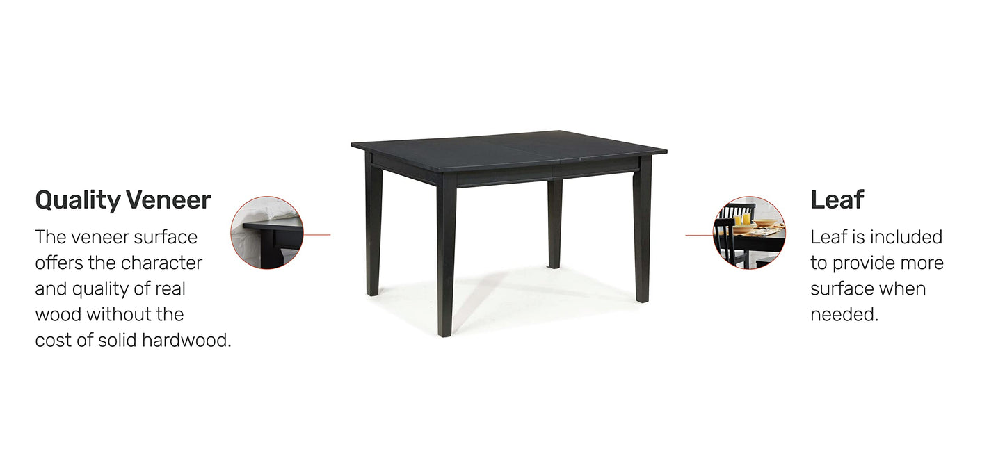 Arts and Crafts Black Rectangular Dining Table by Home Styles - WoodArtSupply