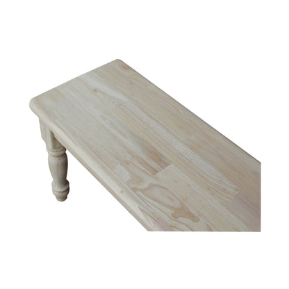 IC International Concepts Shaker Style Bench, Furniture, Unfinished - WoodArtSupply