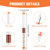 Cobee® 8 Colored Disposable Fountain Pens, Multicolor Ink Fine Point Pen Smooth Writing Calligraphy Pens for Sketching Journaling Calligraphy School Cobee