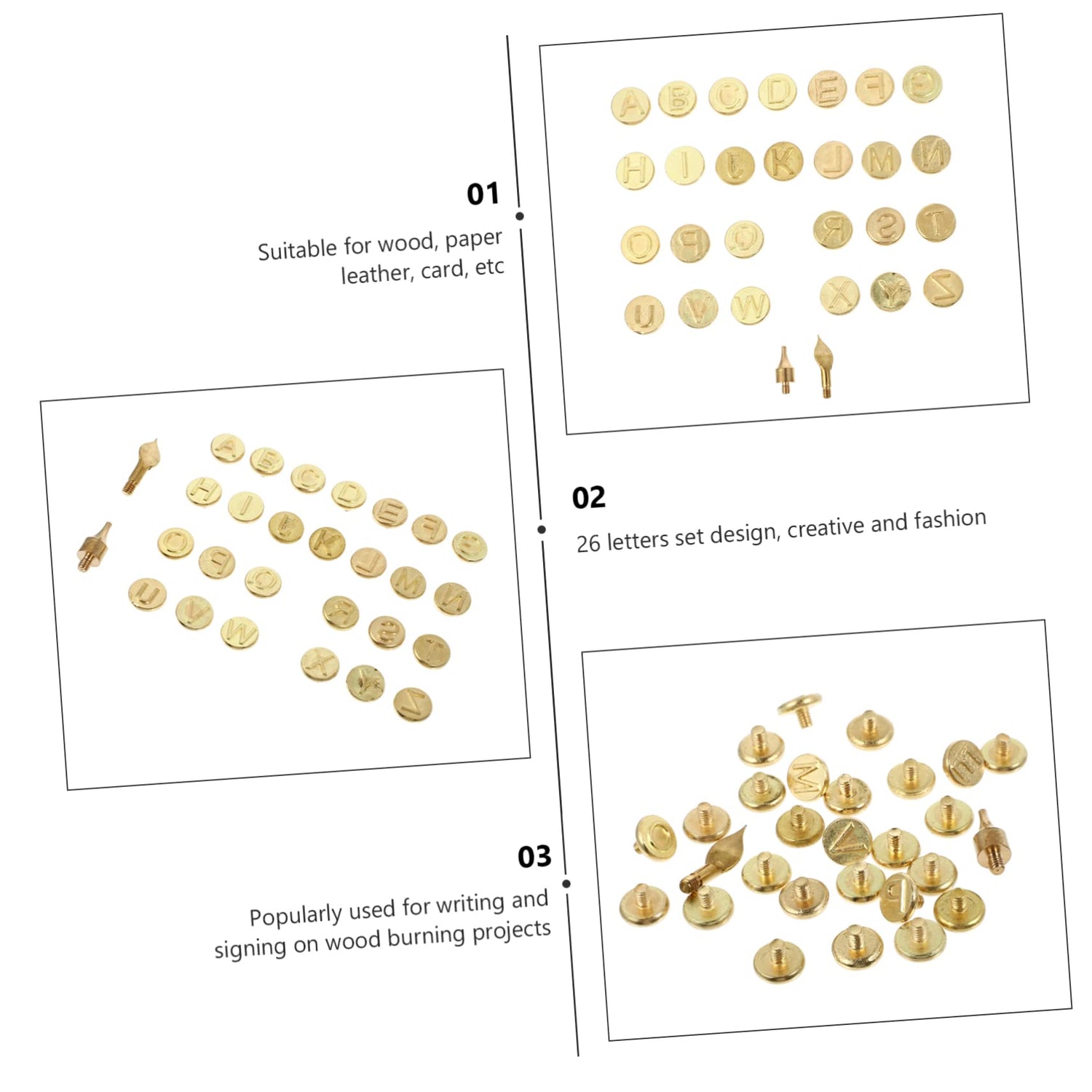 SEWOART 1 Set Letter Soldering Iron DIY Tools Leather Branding Hotstamp Wood Burning Letter Wood Burner Tips Wood Burning Tips Embossing Stamp DIY SEWOART