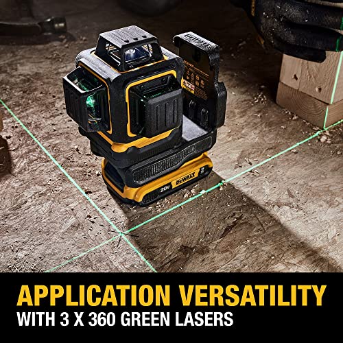 DEWALT 20V MAX Laser Level Kit, Cross Line Laser, 3x360, Green (DCLE34031D1) DEWALT
