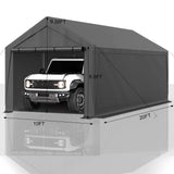 Outdoor Carport 10x20ft Heavy Duty Canopy Storage Shed,Portable Garage Party Tent,Portable Garage with Removable Sidewalls & Doors All-Season Tarp Generic