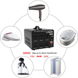 LVYUAN 3000 Watt Voltage Converter Transformer Heavy Duty Step Up/Down AC 110V/120V/220V/240V Power Converter with 3 US Outlets, 3 Universal Outlets, LVYUAN