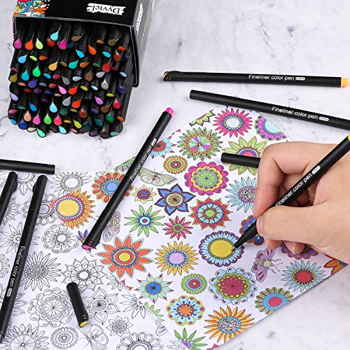 Dyvicl Fineliner Fine Point Pens, 60 Colors 0.4mm Fineliner Color Pen Set Fine Point Markers Fine Tip Drawing Pens for Journaling Writing Note Taking