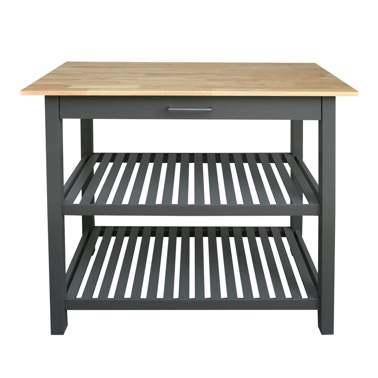 Casual Home Solid Hardwood Top, Slate Gray, 40" W (373-932) Kitchen Island Casual Home