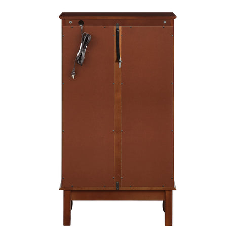 GPCRAC Curio Cabinet Lighted Curio Diapaly Cabinet Wooden Shelving Unit with Adjustable Shelves and Mirrored Back Panel, Tempered Glass Doors GPCRAC