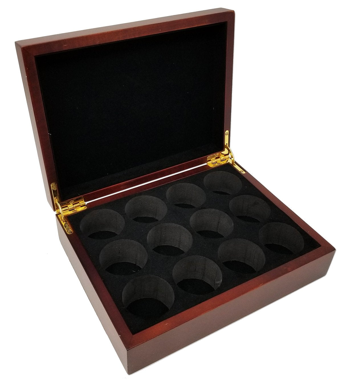 DA VINCI Personalized Wood Mahogany Golf Ball Box with Space for 12 Balls (His Swing) DA VINCI