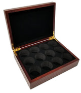 DA VINCI Personalized Wood Mahogany Golf Ball Box with Space for 12 Balls (His Swing) DA VINCI
