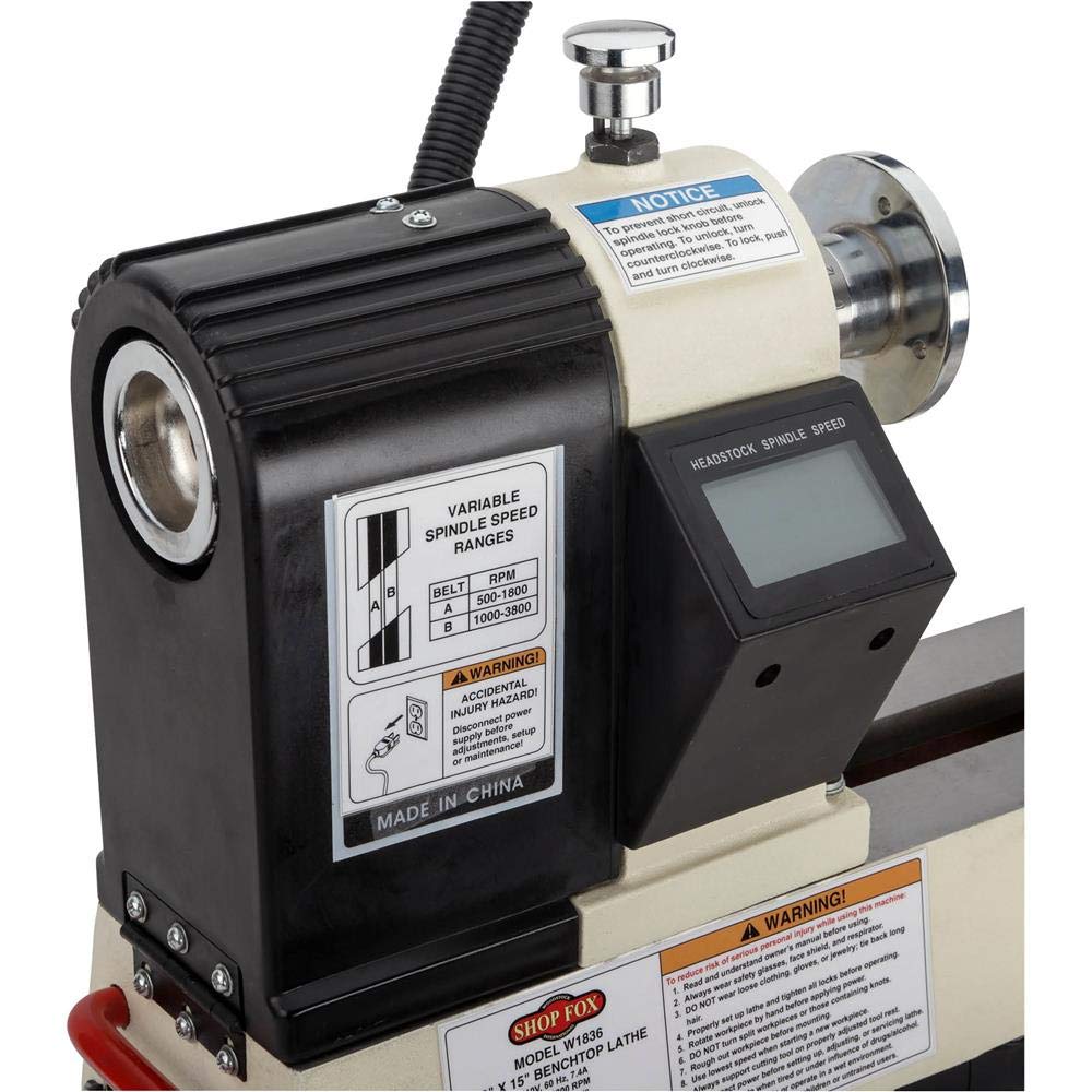 Shop Fox W1836 Bench Top Wood Lathe, 12" x 15" Shop Fox