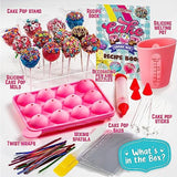GirlZone Cake Pop Craze Kit, Kids Baking Set for Kids Ages 10-12 with Cake Pop Mold, Cake Pop Kit Stand, Cake Pop Gift Bags and Decorating Pen, GirlZone