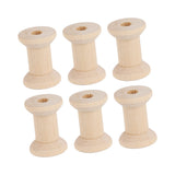 50PCS Hourglass Wooden Spools, Wooden Spools for Crafts, Unfinished Empty Thread Spool, Wooden Ribbon Spools Empty Wooden Thread Spools for Arts and HERCHR