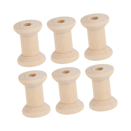 50PCS Hourglass Wooden Spools, Wooden Spools for Crafts, Unfinished Empty Thread Spool, Wooden Ribbon Spools Empty Wooden Thread Spools for Arts and HERCHR