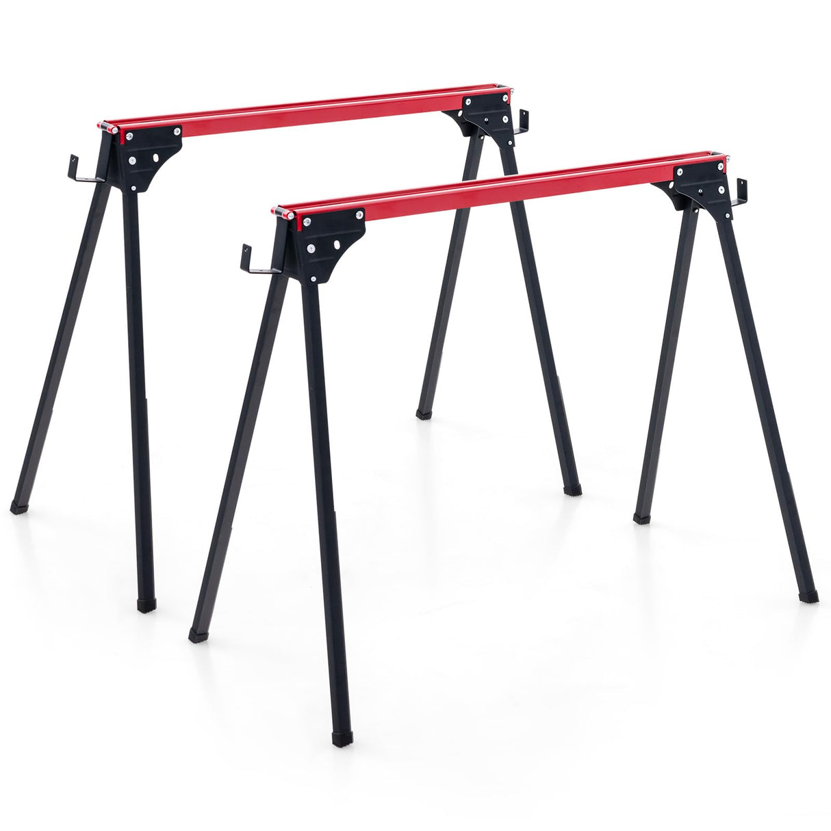 Goplus Saw Horses 2 Pack Folding, Portable Lightweight Work Horse with 2x 4 Slots,2200 LBS Capacity,Non-slipping Pads, Heavy Duty Sawhorse for Goplus