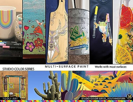 28 Southwestern Colors Acrylic Paint Pens Studio Color Series Markers Set 0.7mm Extra Fine Tip, Rock Painting, Glass, Mugs, Wood, Metal, Canvas, DIY, TOOLI-ART