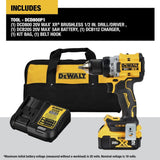 DEWALT 20V MAX* XR® Brushless Cordless 1/2 in. Drill/Driver Kit (DCD800P1), Yellow DEWALT