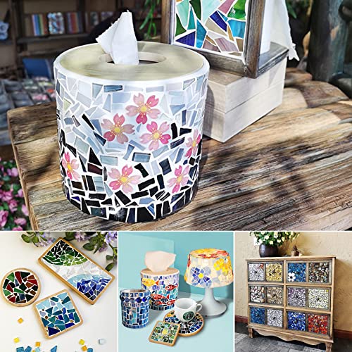 LITMIND Green Mixed Irregular Glass Mosaic Tiles for Art Crafts, 9oz Value Pack Mosaic Making Supplies, Mosaic Kits for Adults LITMIND