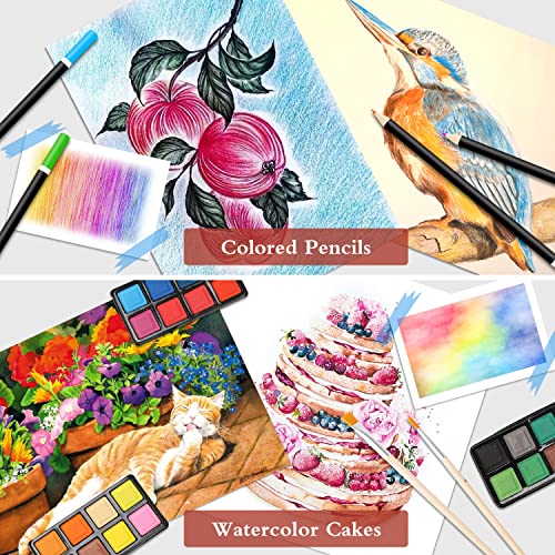  POPYOLA Art Supplies, Deluxe Wood Art Set for Artist