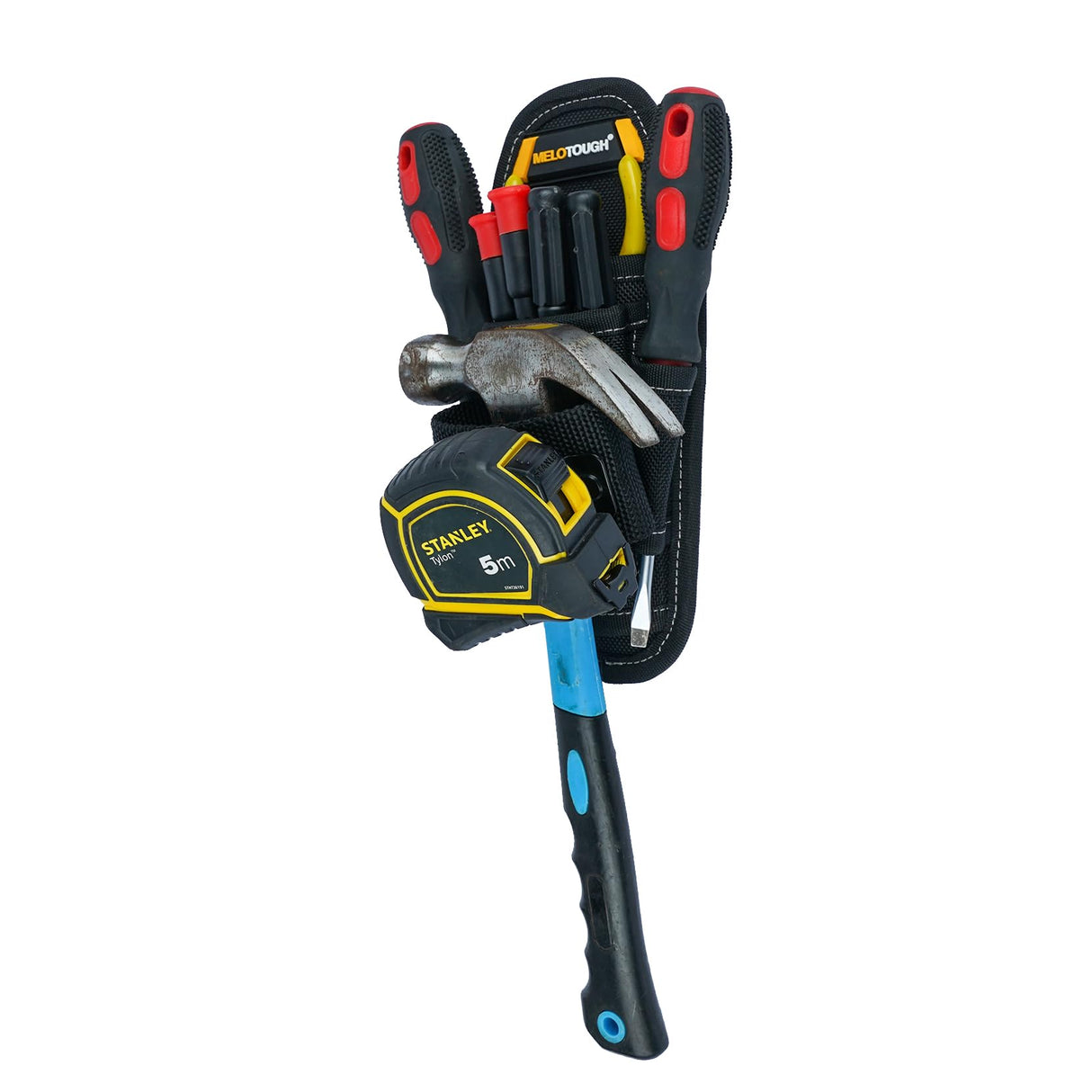 Small Tool Pouch with Belt Clip,Small Tool Holder Pouch, Min Work Organizer Tool Holster and Knife Holder with Hammer Holder MELOTOUGH